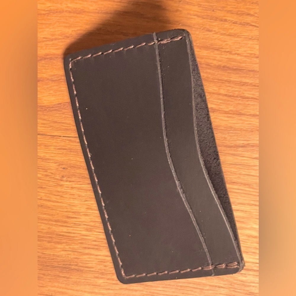 RUSTICO VEGETABLE-TANNED DARK BROWN LEATHER CREDIT CARD WALLET